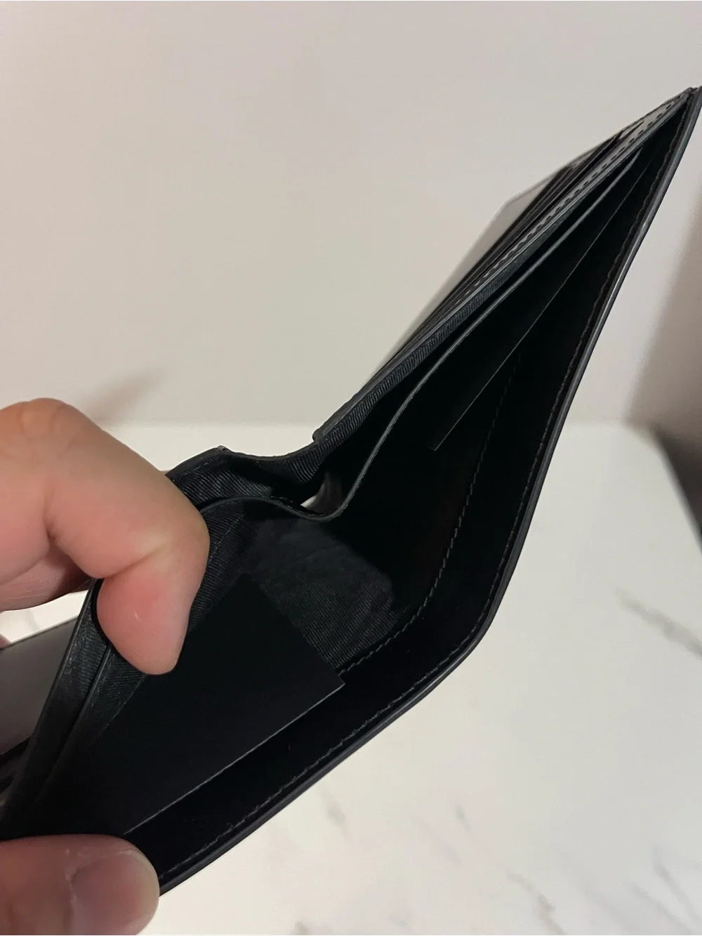 Givenchy Black Leather Wallet with Red, White & Black Star Accents